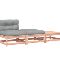 Gartensofa ohne Armlehnen mit Kissen und Hockern