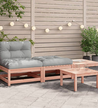 Gartensofa ohne Armlehnen mit Kissen und Hockern