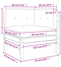 Garten-Ecksofa mit Kissen 2 Stk. Wachsbraun Massivholz Kiefer