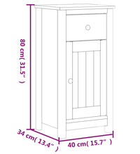 Badschrank BERG Weiß 40x34x80 cm Massivholz Kiefer