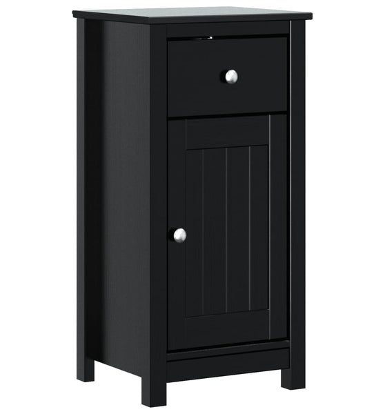Badschrank BERG Schwarz 40x34x80 cm Massivholz Kiefer