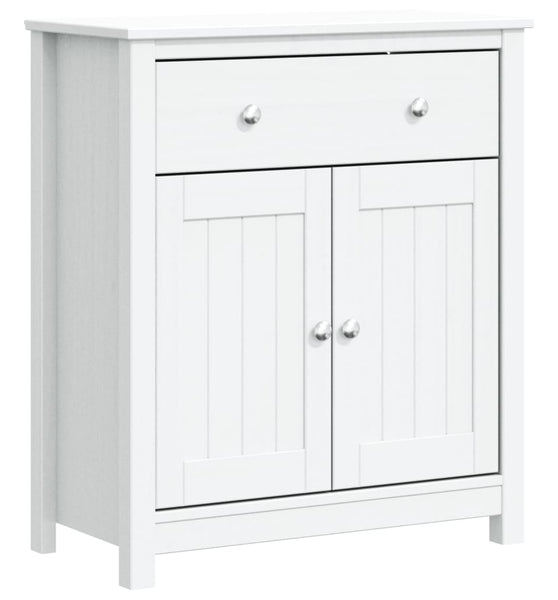 Badschrank BERG Weiß 69,5x34x80 cm Massivholz Kiefer