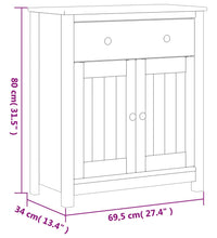 Badschrank BERG Weiß 69,5x34x80 cm Massivholz Kiefer