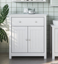 Badschrank BERG Weiß 69,5x34x80 cm Massivholz Kiefer