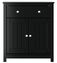 Badschrank BERG Schwarz 69,5x34x80 cm Massivholz Kiefer