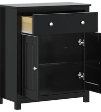 Badschrank BERG Schwarz 69,5x34x80 cm Massivholz Kiefer