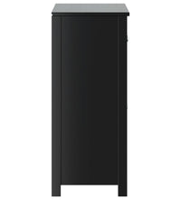 Badschrank BERG Schwarz 69,5x34x80 cm Massivholz Kiefer