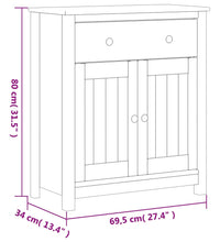 Badschrank BERG Schwarz 69,5x34x80 cm Massivholz Kiefer