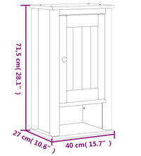 Bad-Wandschrank BERG Weiß 40x27x71,5 cm Massivholz Kiefer