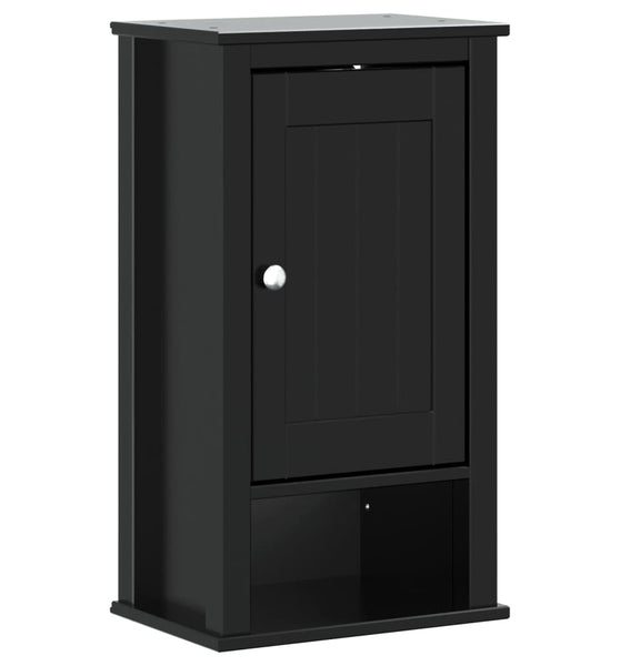 Bad-Wandschrank BERG Schwarz 40x27x71,5 cm Massivholz Kiefer