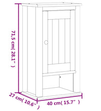 Bad-Wandschrank BERG Schwarz 40x27x71,5 cm Massivholz Kiefer