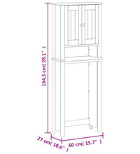 Toilettenschrank BERG Weiß 60x27x164,5 cm Massivholz