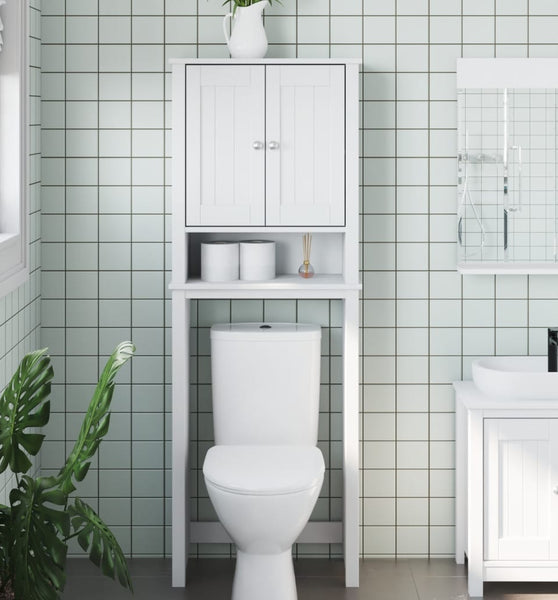 Toilettenschrank BERG Weiß 60x27x164,5 cm Massivholz