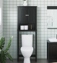Toilettenschrank BERG Schwarz 60x27x164,5 cm Massivholz