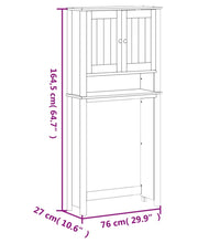 Waschmaschinenschrank BERG Weiß 76x27x164,5 cm Massivholz