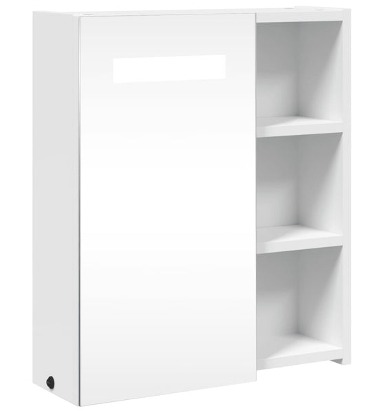 Spiegelschrank mit LED-Beleuchtung Weiß 45x13x52 cm