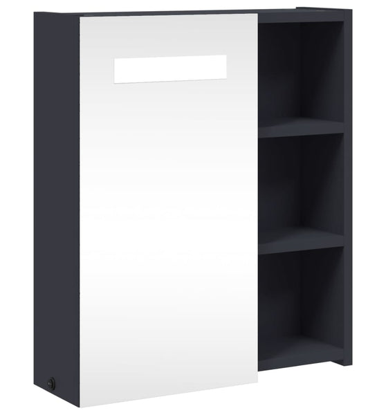 Spiegelschrank mit LED-Beleuchtung Grau 45x13x52 cm