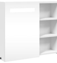 Spiegelschrank mit LED-Beleuchtung Weiß 60x13x52 cm