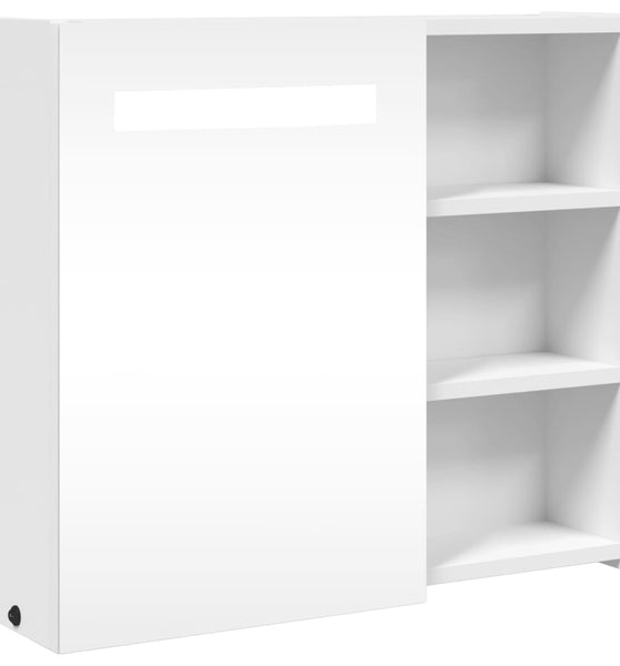 Spiegelschrank mit LED-Beleuchtung Weiß 60x13x52 cm