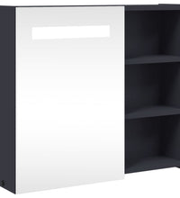 Spiegelschrank mit LED-Beleuchtung Grau 60x13x52 cm