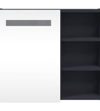 Spiegelschrank mit LED-Beleuchtung Grau 60x13x52 cm