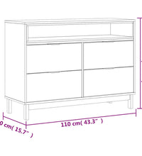 Schubladenschrank FLAM 110x40x80 cm Massivholz Kiefer