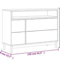 Schubladenschrank FLAM 110x40x80 cm Massivholz Kiefer