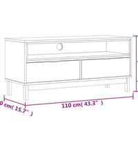 TV-Schrank FLAM 110x40x50 cm Massivholz Kiefer