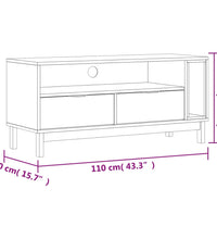 TV-Schrank FLAM 110x40x50 cm Massivholz Kiefer