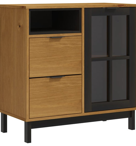 Sideboard mit Glastür FLAM 80x40x80 cm Massivholz Kiefer