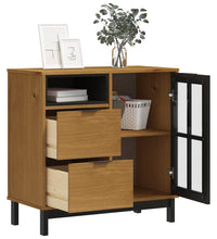 Sideboard mit Glastür FLAM 80x40x80 cm Massivholz Kiefer