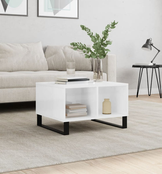 Couchtisch Hochglanz-Weiß 60x50x36,5 cm Holzwerkstoff