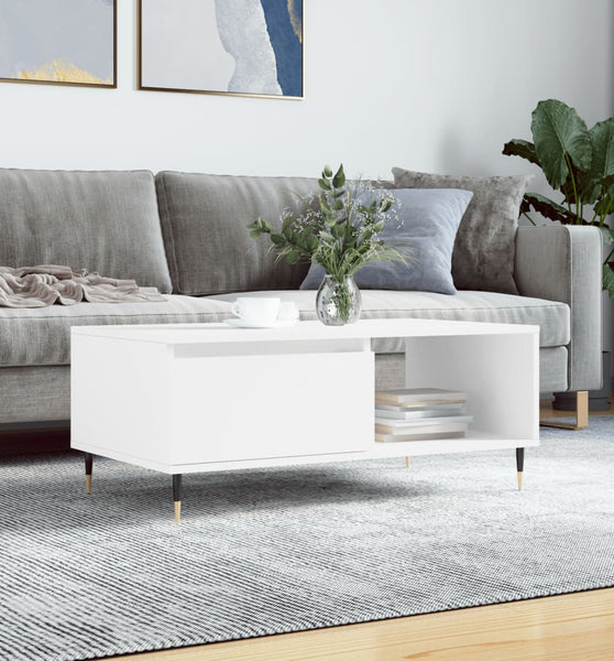 Couchtisch Weiß 90x50x36,5 cm Holzwerkstoff