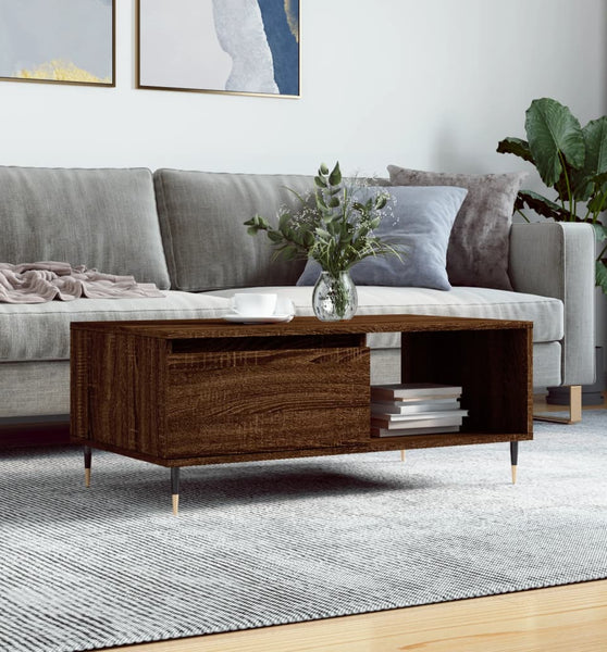 Couchtisch Braun Eichen-Optik 90x50x36,5 cm Holzwerkstoff