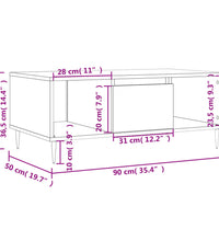 Couchtisch Schwarz 90x50x36,5 cm Holzwerkstoff