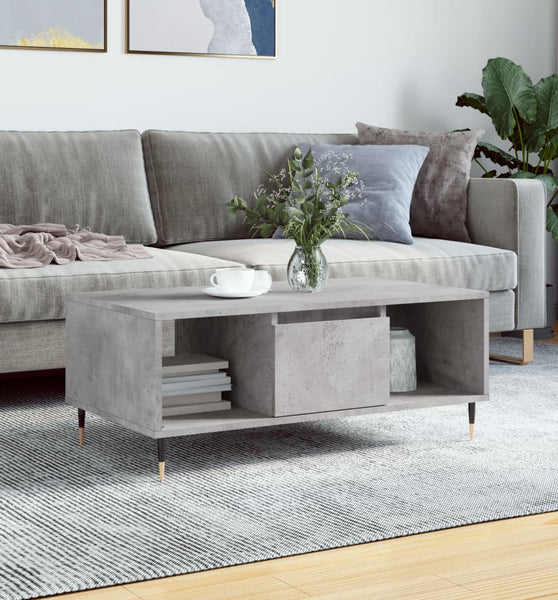 Couchtisch Betongrau 90x50x36,5 cm Holzwerkstoff