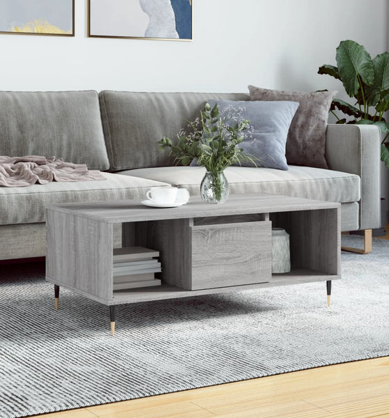 Couchtisch Grau Sonoma 90x50x36,5 cm Holzwerkstoff