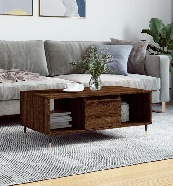 Couchtisch Braun Eichen-Optik 90x50x36,5 cm Holzwerkstoff