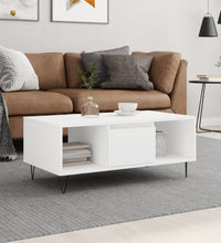 Couchtisch Weiß 90x50x36,5 cm Holzwerkstoff