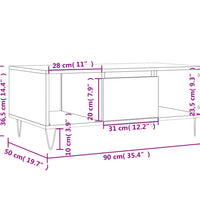 Couchtisch Schwarz 90x50x36,5 cm Holzwerkstoff