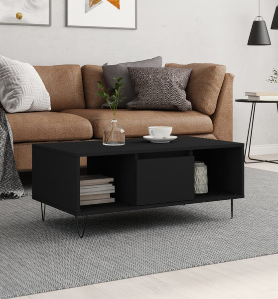 Couchtisch Schwarz 90x50x36,5 cm Holzwerkstoff