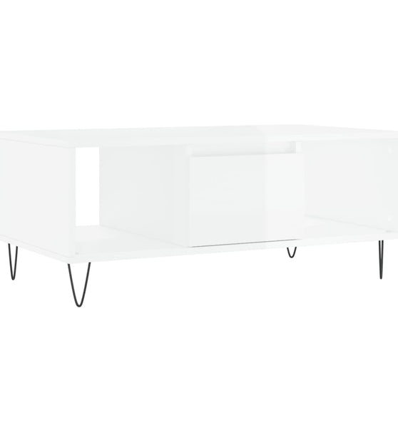 Couchtisch Hochglanz-Weiß 90x50x36,5 cm Holzwerkstoff