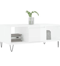Couchtisch Hochglanz-Weiß 90x50x36,5 cm Holzwerkstoff