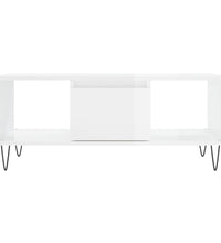 Couchtisch Hochglanz-Weiß 90x50x36,5 cm Holzwerkstoff