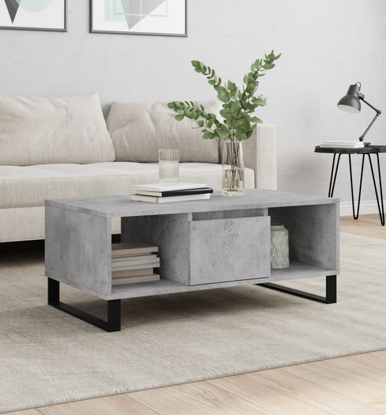 Couchtisch Betongrau 90x50x36,5 cm Holzwerkstoff