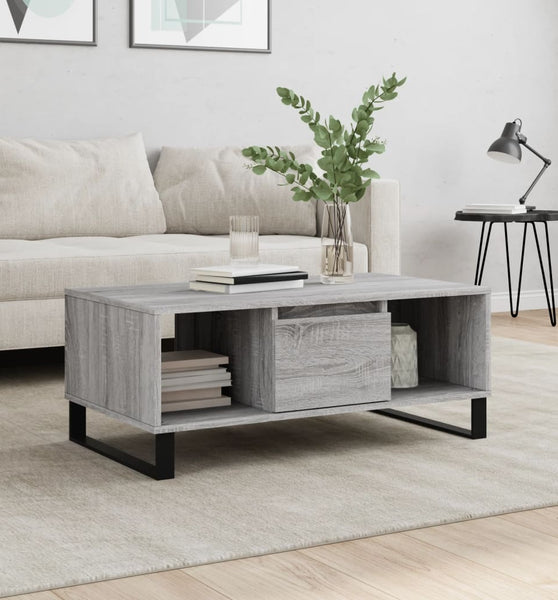 Couchtisch Grau Sonoma 90x50x36,5 cm Holzwerkstoff