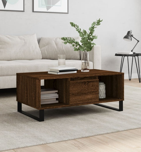 Couchtisch Braun Eichen-Optik 90x50x36,5 cm Holzwerkstoff