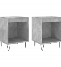 Nachttische 2 Stk. Betongrau 40x35x50 cm Holzwerkstoff