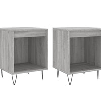 Nachttische 2 Stk. Grau Sonoma 40x35x50 cm Holzwerkstoff