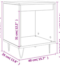 Nachttische 2 Stk. Grau Sonoma 40x35x50 cm Holzwerkstoff
